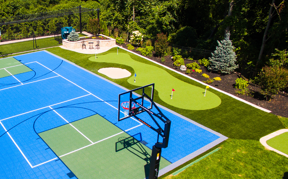 Tour Greens Michigan  Backyard Basketball Court Installers